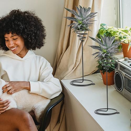 Miniatura 3 de Mipcase Soporte para plantas de aire, soporte de plantas en espiral, soporte de flores de metal para decoración de mesa interior