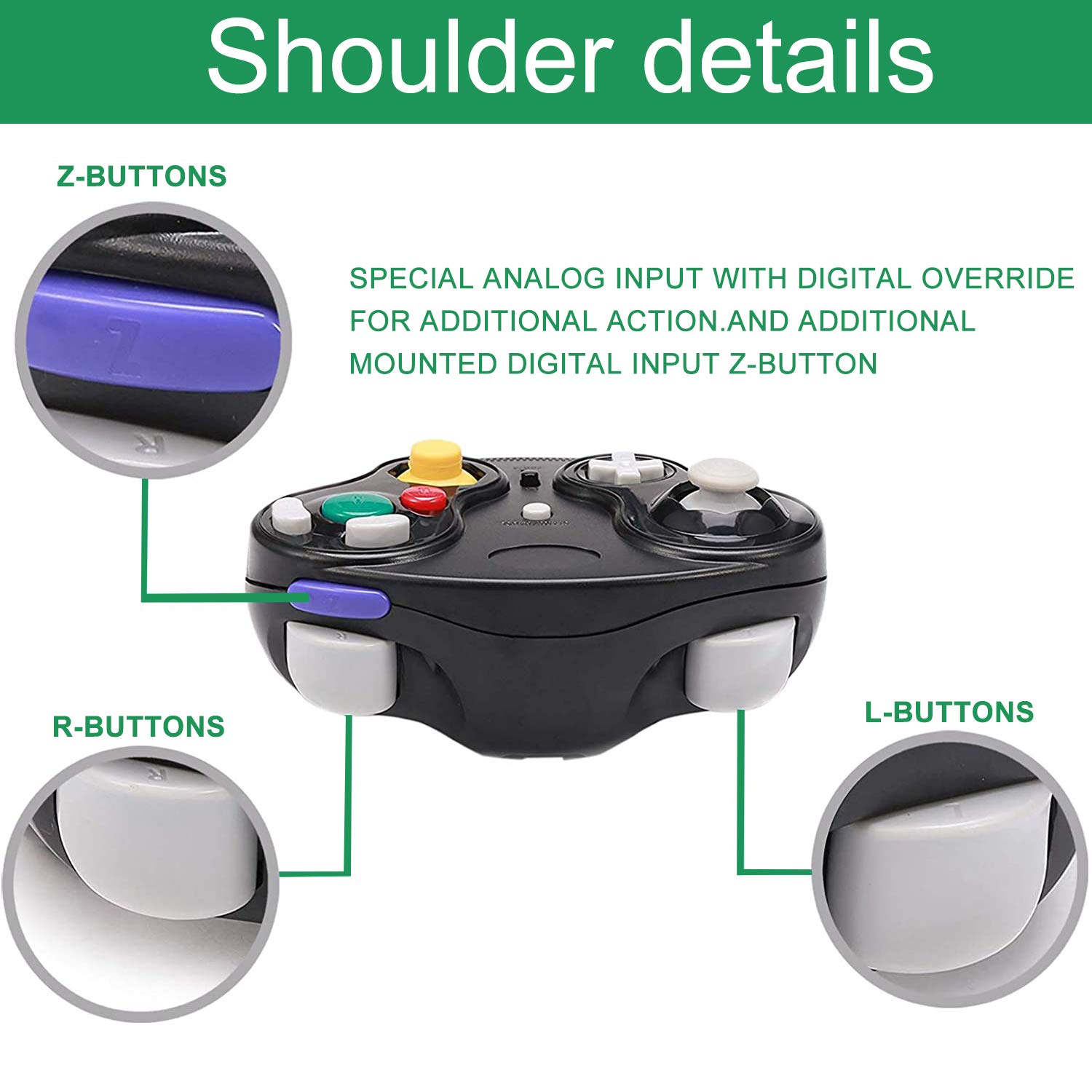 TOOPONE Wireless Gamecube Controllers, Classic Gamecube Wavebird Wireless wii Controller Remote Gamepad Joystick for Nintendo Gamecube Console, Compatible with Wii (Black and White)