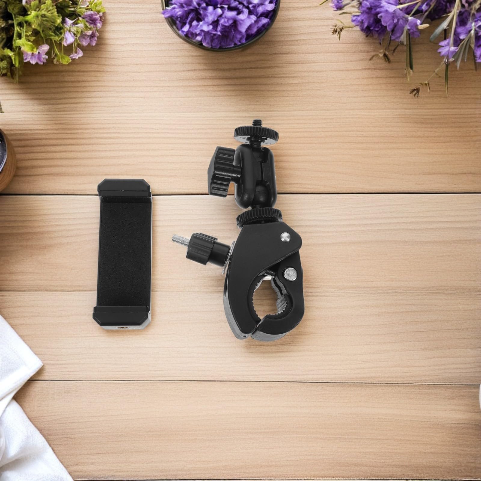 Supporto per Cellulare Lyre per Clarinetto in Plastica Nera, Portatile e Regolabile a 360°, per Musica a Casa in Aula