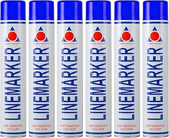 Aerosol Solutions Line Marker, Grass and Road Spray Paint, Blue, 750 ml (Pack of 6)