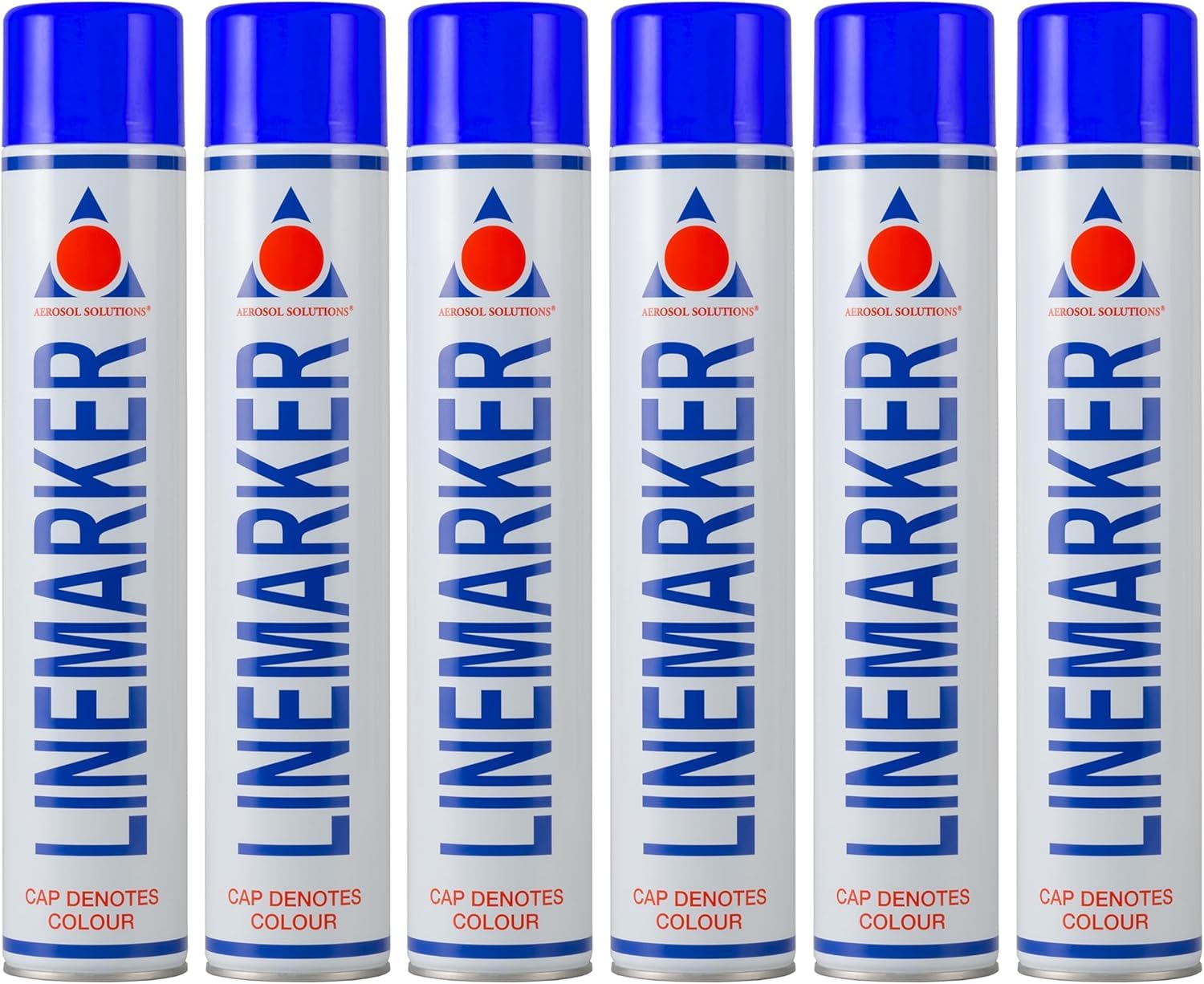 Aerosol Solutions Line Marker, Grass and Road Spray Paint, Blue, 750 ml (Pack of 6)