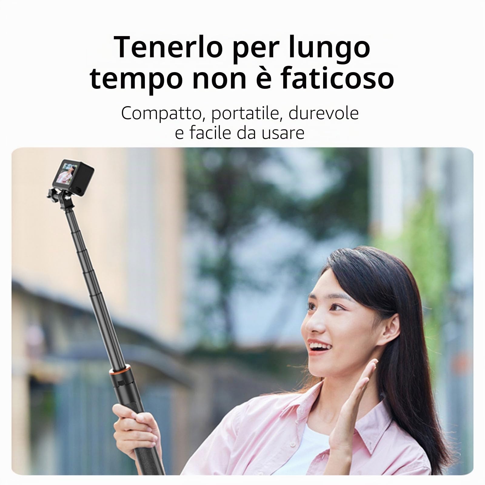 Treppiede estensibile per DJI OSMO Pocket 3/Action 4, lunghezza regolabile 138 cm, asta di estensione per Insta360 ONE X3/X2