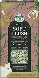 Oxbow Prime Cut Soft & Lush Timothy Hay, Premium Rabbit & Guinea Pig Hay, High Fiber Small Pet Food for Rabbits, Bunnies, Guinea Pigs & Chinchillas, Supports Dental Health, 20oz Bag