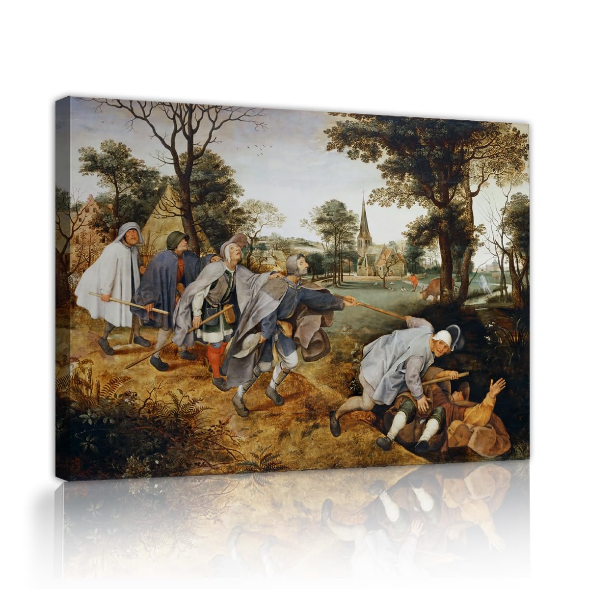Stampe su tela rinascimentali Il cieco che guida il cieco di Pieter Bruegel il Vecchio Poster d'arte della parete per soggiorno Ufficio Corridoio Decorazione della parete 85x120cm Innerframe