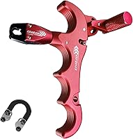 Vista 12 de Lanzador de ayuda de arco compuesto y cuerda de bucle D, ajustable puede girar 360° pulgar liberación arco ayuda aleación de aluminio, ayudas