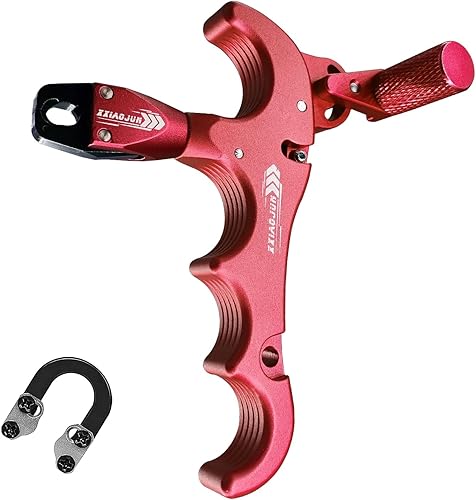 Miniatura 34 de Lanzador de ayuda de arco compuesto y cuerda de bucle D, ajustable puede girar 360° pulgar liberación arco ayuda aleación de aluminio, ayudas
