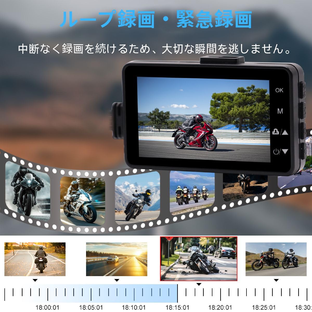 Amazon.co.jp: HUAJUN バイク ドライブレコーダー 前後カメラ 同時録画