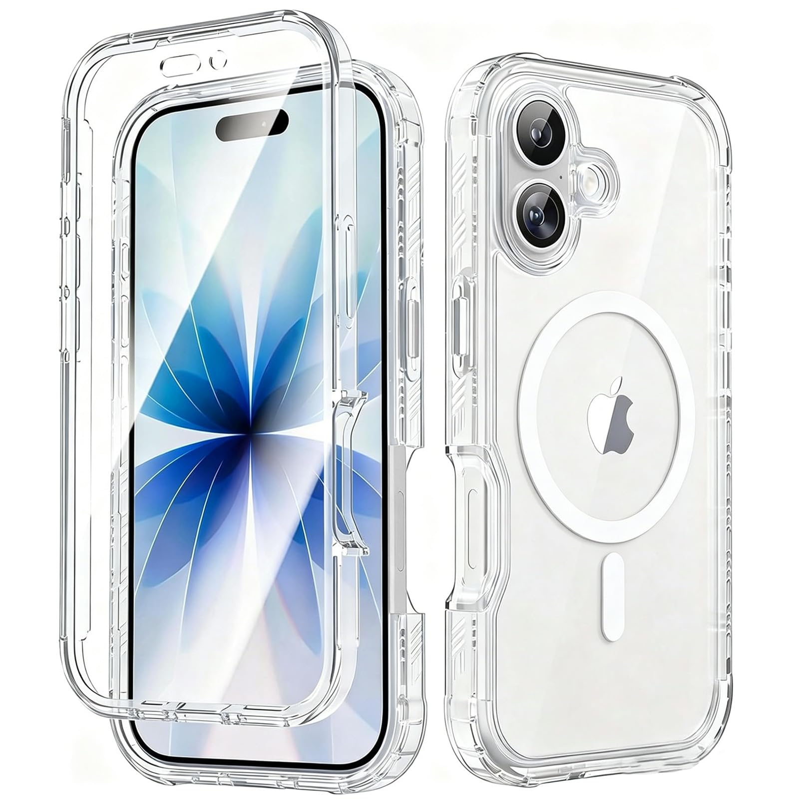 Photo 1 of Lifedance for iPhone 17 Case, [Compatible with MagSafe] Full-Body Rugged Protection Case with Built-in Screen Protector, 10FT Military Grade Drop Tested Heavy Duty Shockproof Cover, Clear Magnetic