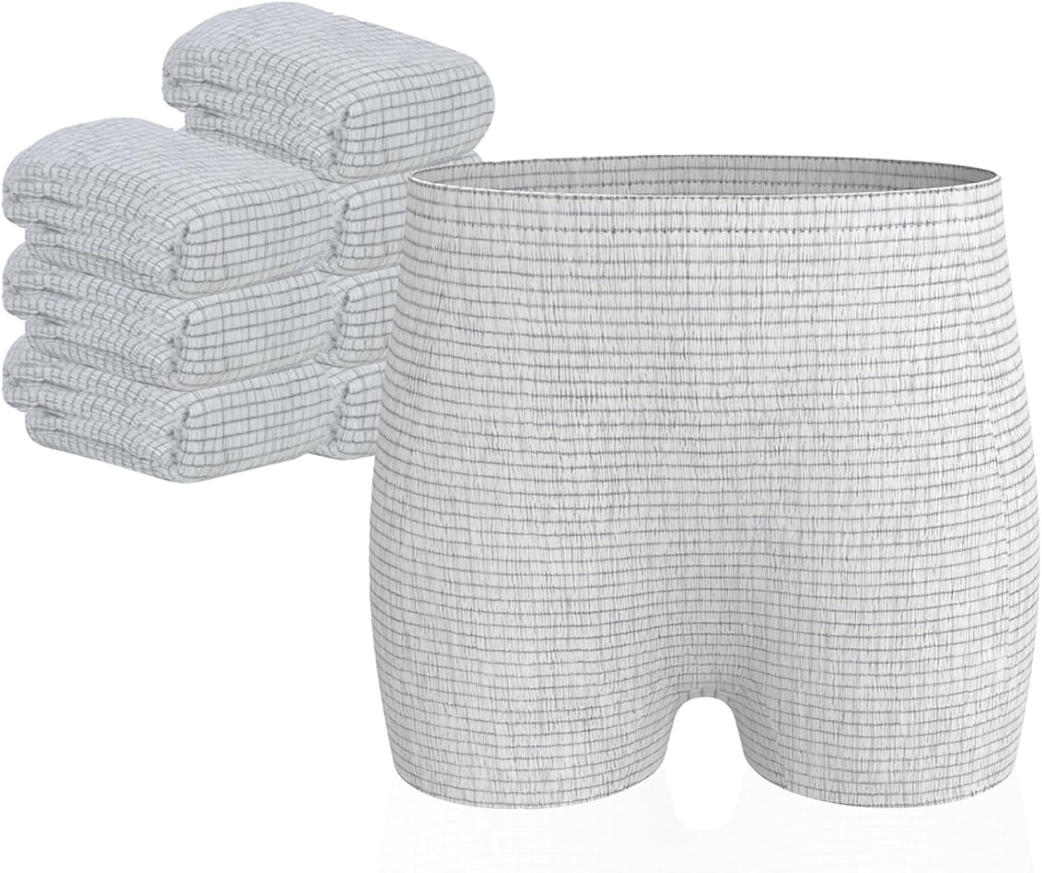 hetaida Postpartum Disposable Underwear, C-Section Underwear for Women, High Waist Maternity Panties, Latex-Free, Super Breathable & Soft, High Stretchable, 8 Count Grey