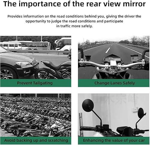 Miniatura 4 de Espejo retrovisor manillar lateral extremo 10mm3.94" espejos redondos aluminio para Honda Suzuki Yamaha Kawasaki para la mayoría de marcas de