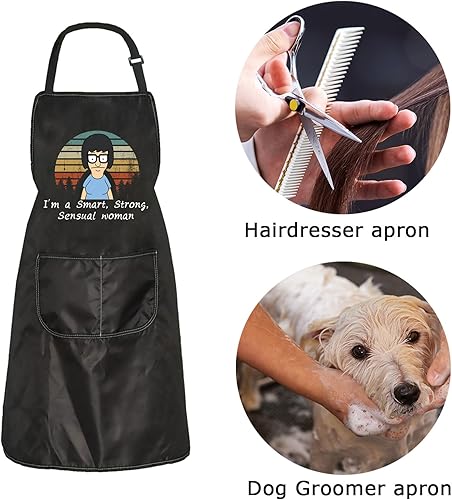 Miniatura 7 de ZJXHPO Tina Belcher Delantal I'm A Smart Strong Sensual Woman Bib Delantal Delantal Tina Fans Delantal con bolsillo Bob's TV Show Merchandise