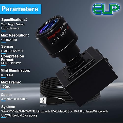 Miniatura 6 de Webcamera_USB Manual Zoom USB Cámara USB para computadora Mini UVC USB2.0 Webcam 1080P Lightburn Cámara 0.110-0.472 in Cámara Varifocal para PC