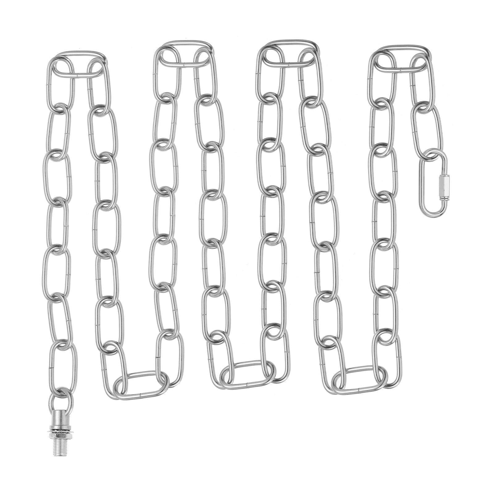PATIKIL 6 ft Light Fixture Chain, 1 Set Lighting Chain Metal Looping Link with Quick Link Screw Lock Connectors Up to 110 lbs for Pendant Lights Chandeliers Swag Lights, Silver Tone