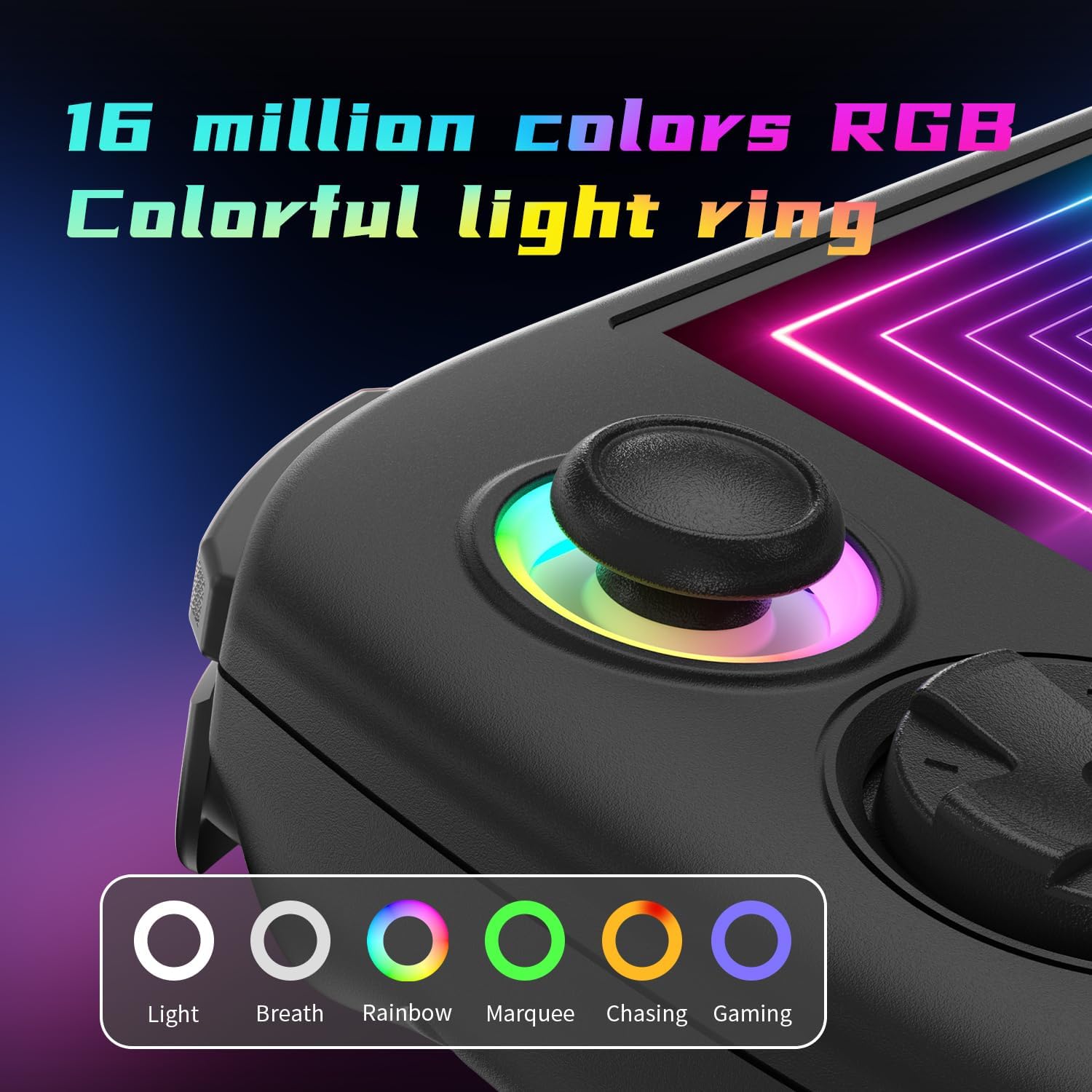 RG Cube Retro Handheld Game Console , Android 13 System Unisoc T820 Processor 3.95 Inch IPS Touch Screen 5200mAh Battery 16 Million Color RGB Joystick Lighting(Black)