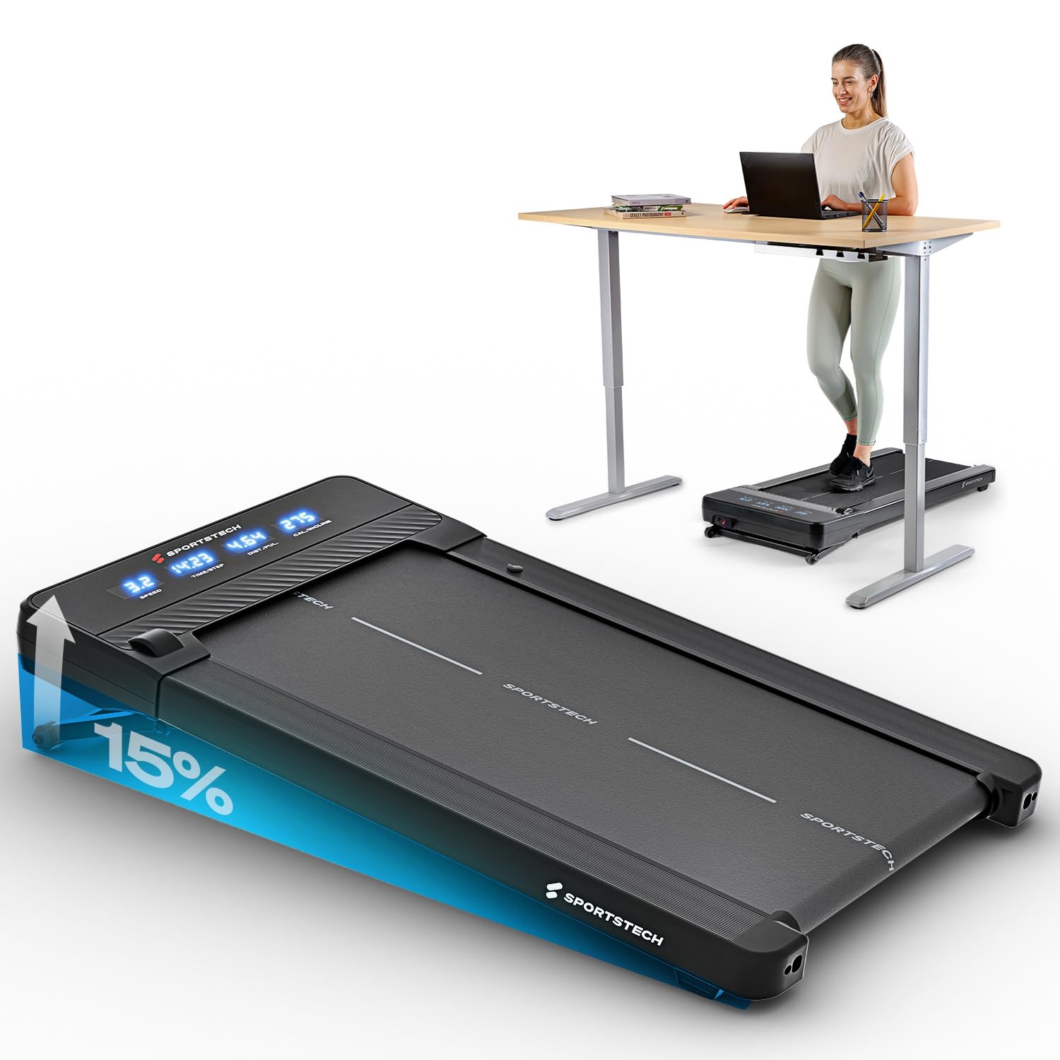 Spad500 Laufband, 126 x 58 x 15,8 cm, 27,6 kg