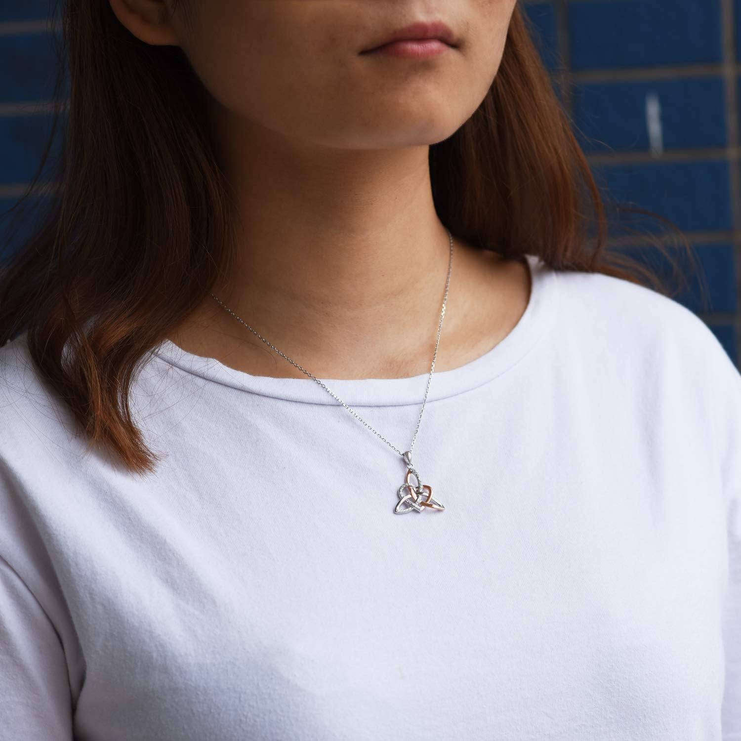 Celtic Trinity Knot Necklace Irish Jewelry Triquetra Trinity Vintage Heart Pendant Necklace Earrings For Women Mother Daughter Gift - Image 2