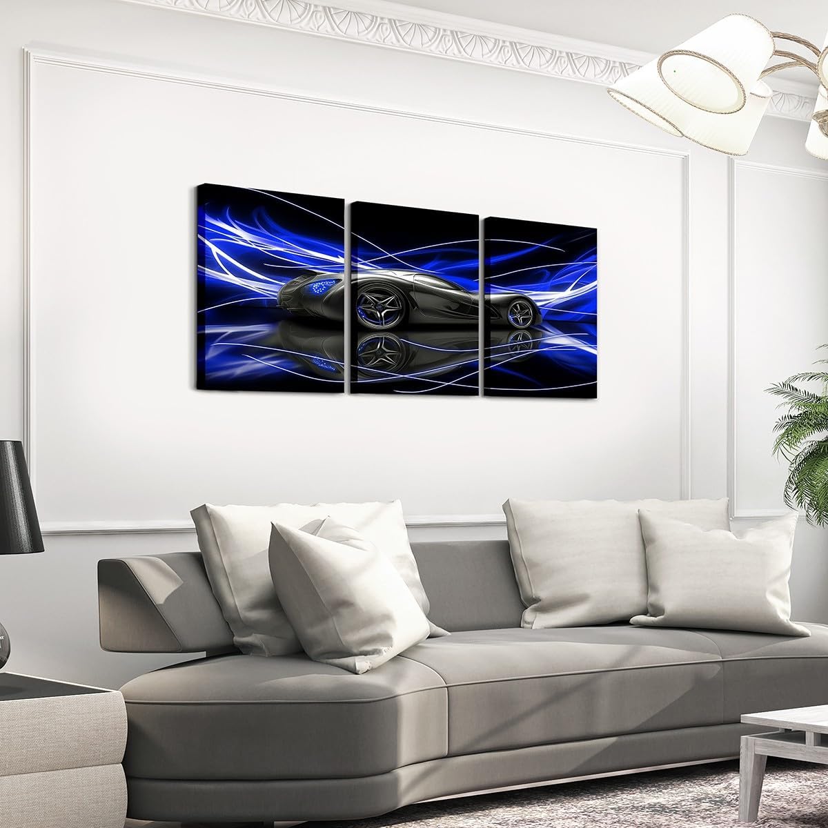 jejeloiu Race Car Canvas Wall Art 12"x16" Kids Boys Girls image 3