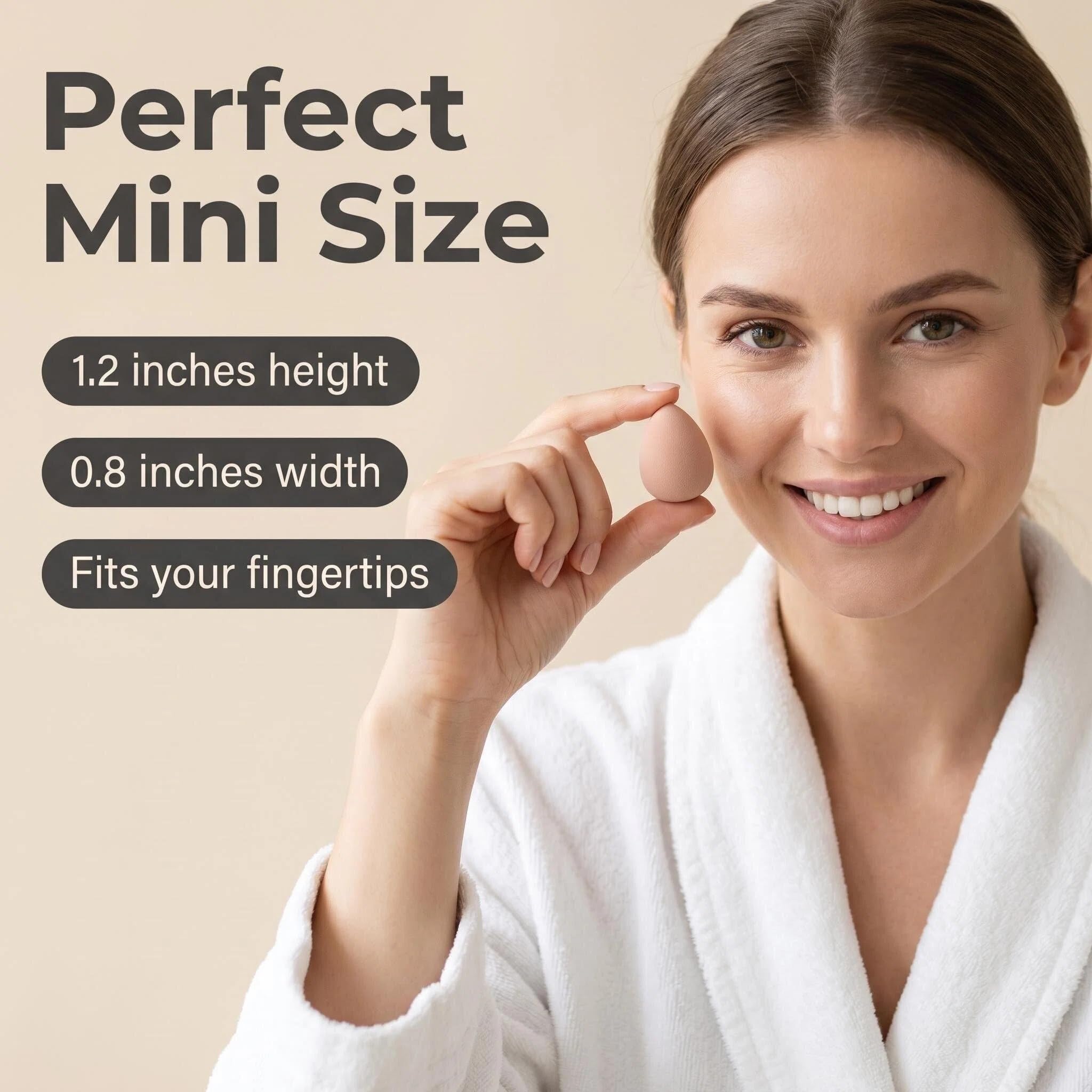 Lot de 30 mini éponges de maquillage - 3,1 x 2,3 cm - Petits mélangeurs de beauté pour fond de teint, poudre, correcteur, surligneur et fard à paupières - Éponges de maquillage essentielles de voyage
