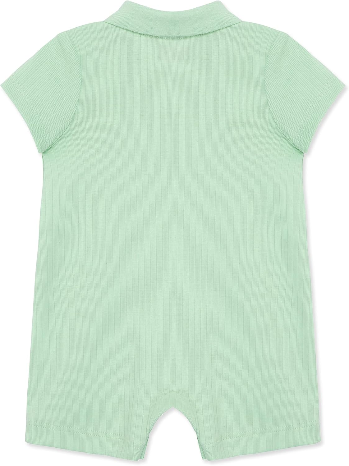 Little Me Simply Essential Solids 100% Organic Clothes for Baby Boys' Collared Polo Romper, 3-12 Months