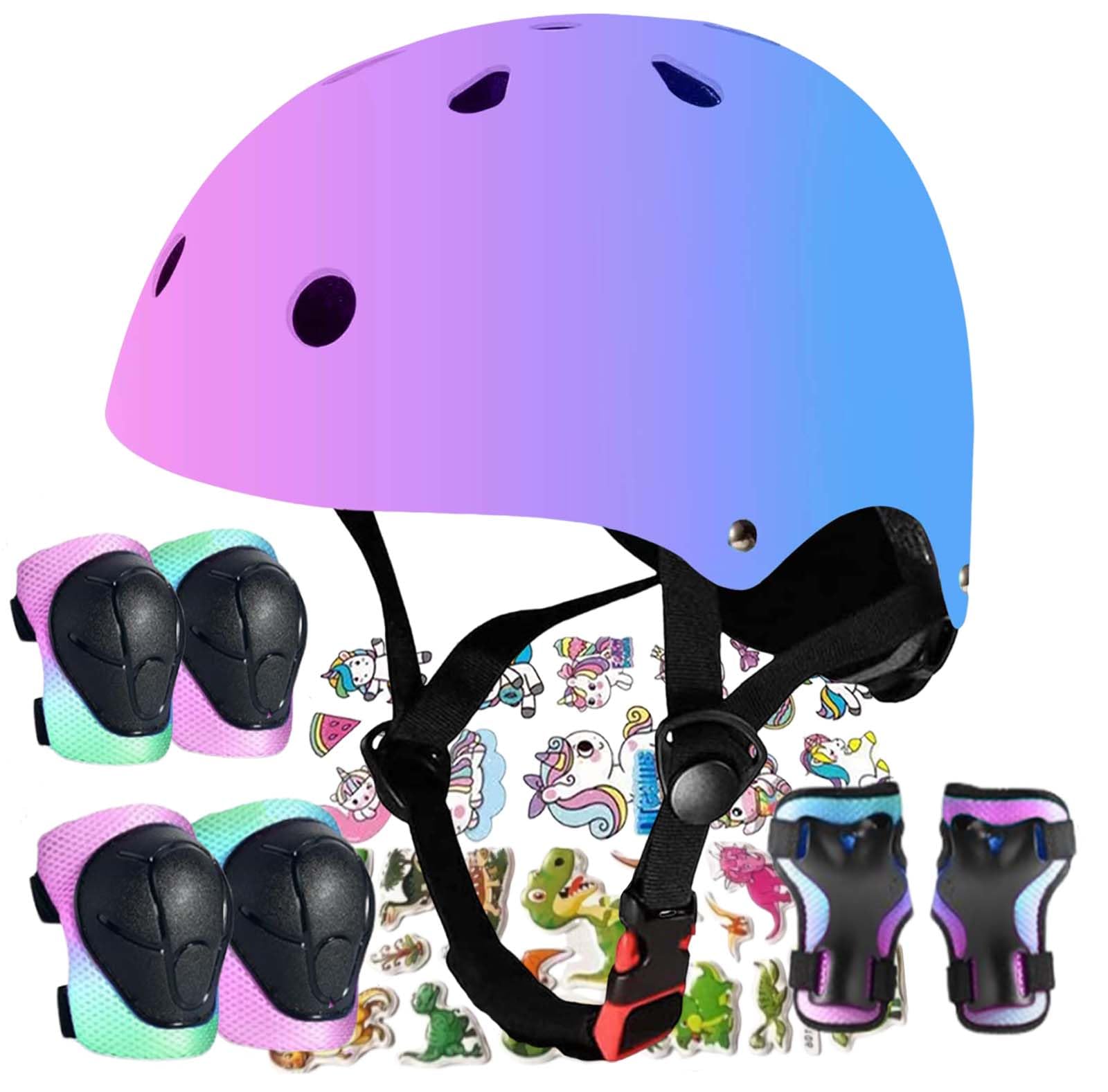 FOOKCIAN Kids Helmet,Toddler Skateboard Helmets for Ages 2-3-5-8-14 Years Boys Girls with Knee and Elbow Pads Wrist Guards fit Roller Skates,