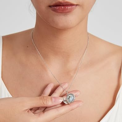 PERIMADE Locket Necklace Customize Picture Pendant for Women, Personalized Little Prince Locket that Holds Photo, Custom Engraving Text Memorial Charm Necklace Birthday Christmas Jewelry Gift