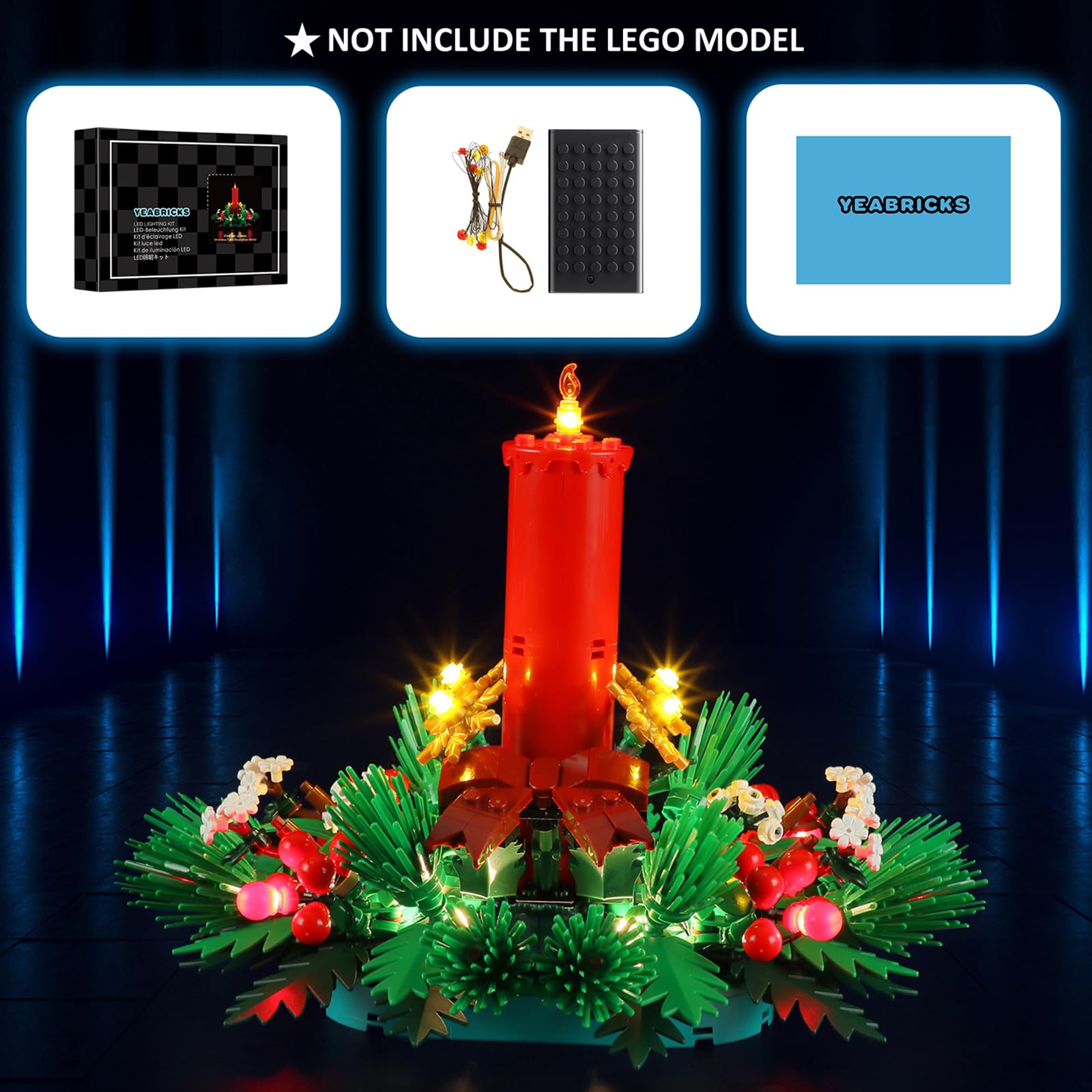 Decorazione Della Tavola Di Natale Con Le Candele Rosse Immagine Stock - Immagine di tazza, luci