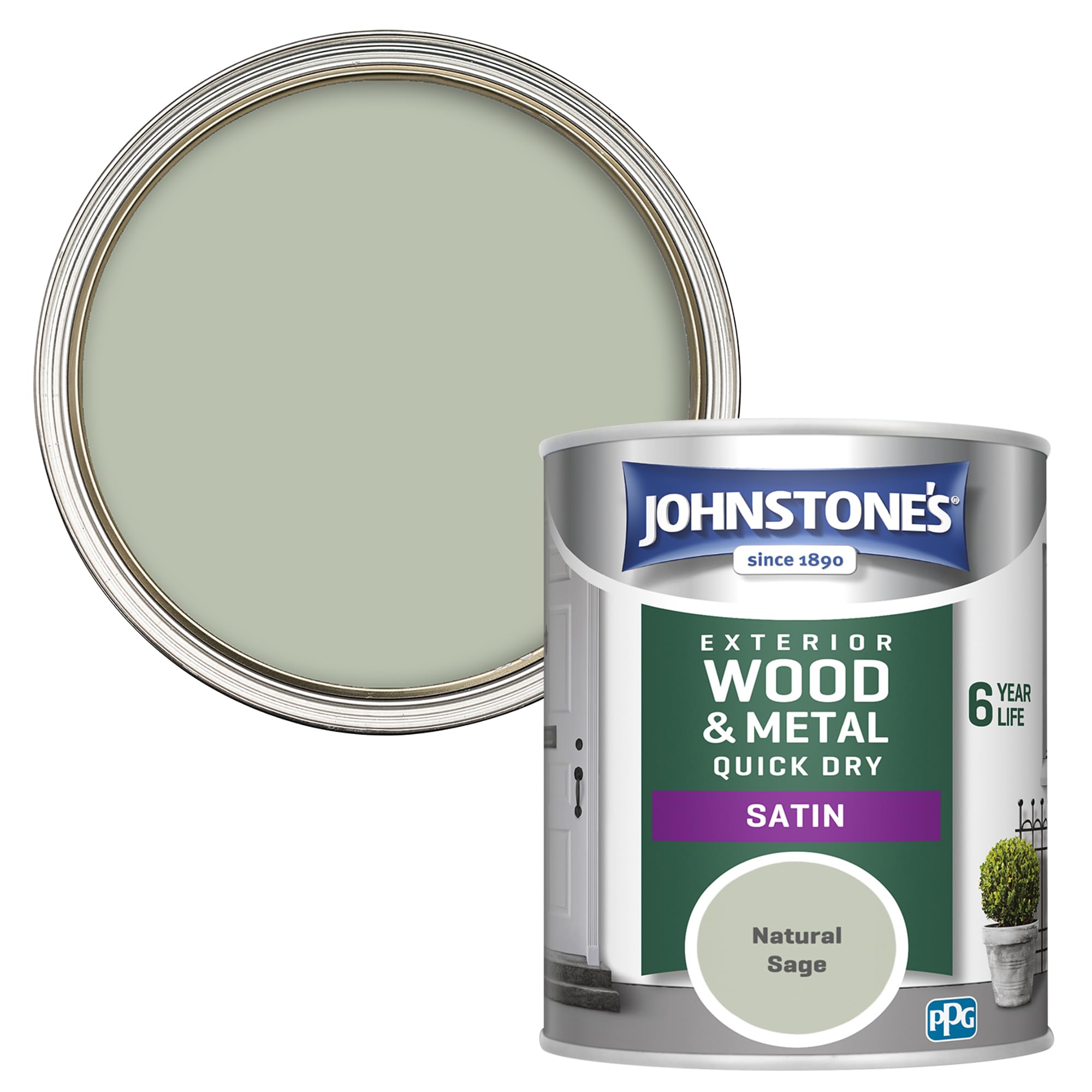 Johnstone's Quick Dry Satin Natural Sage Finish Exterior Wood & Metal