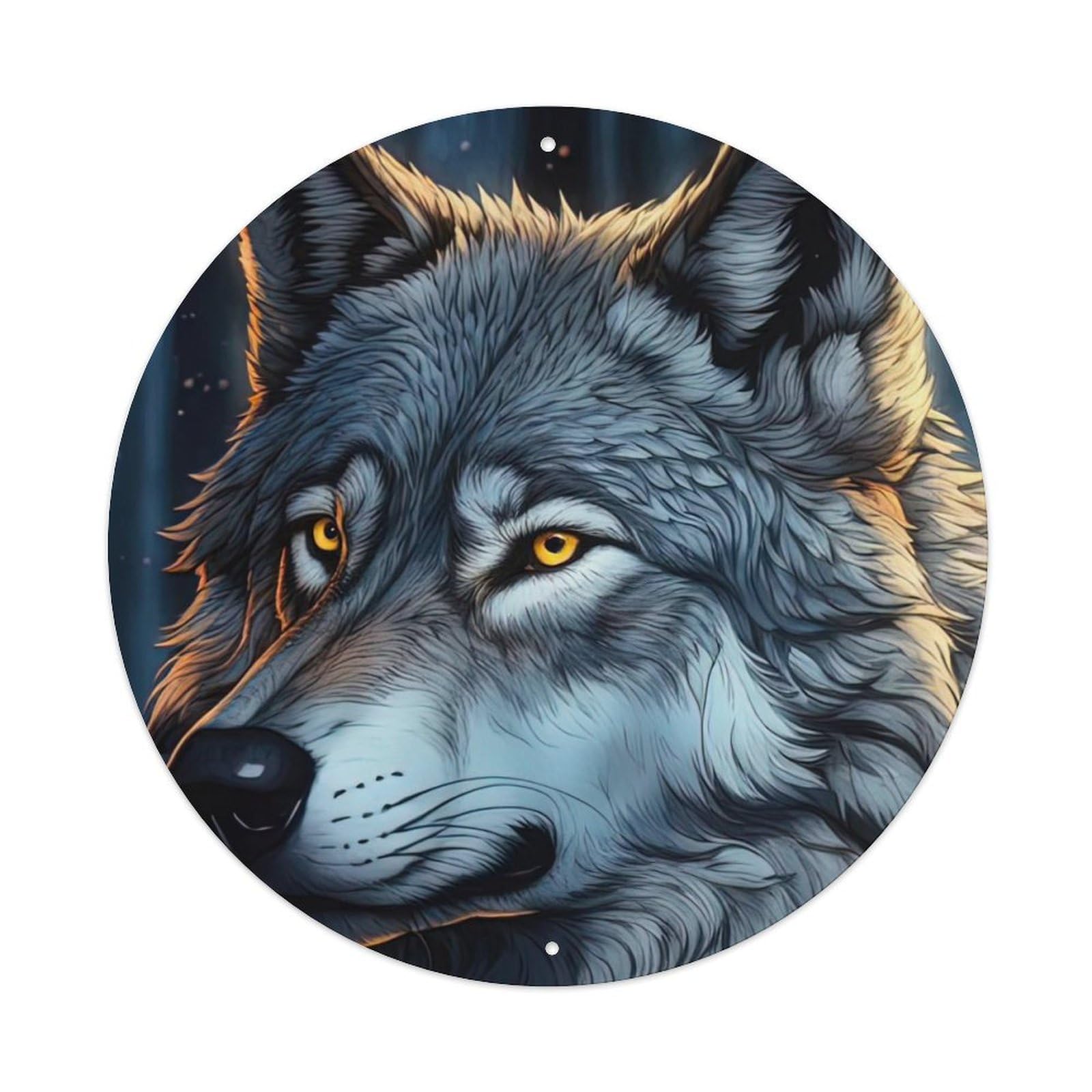 Arctic Wolf Animal Vintage Metal Tin Sign Plaque Wall Decor for Cafe, Club Bar, Office, Garden Metal Poster 8x8Inch