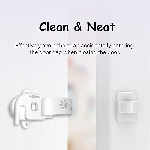 Miniatura 6 de Neobay Correa de puerta ajustable y pestillo para mantener al perro fuera de la caja de arena, la manera más simple (se instala en segundos) en