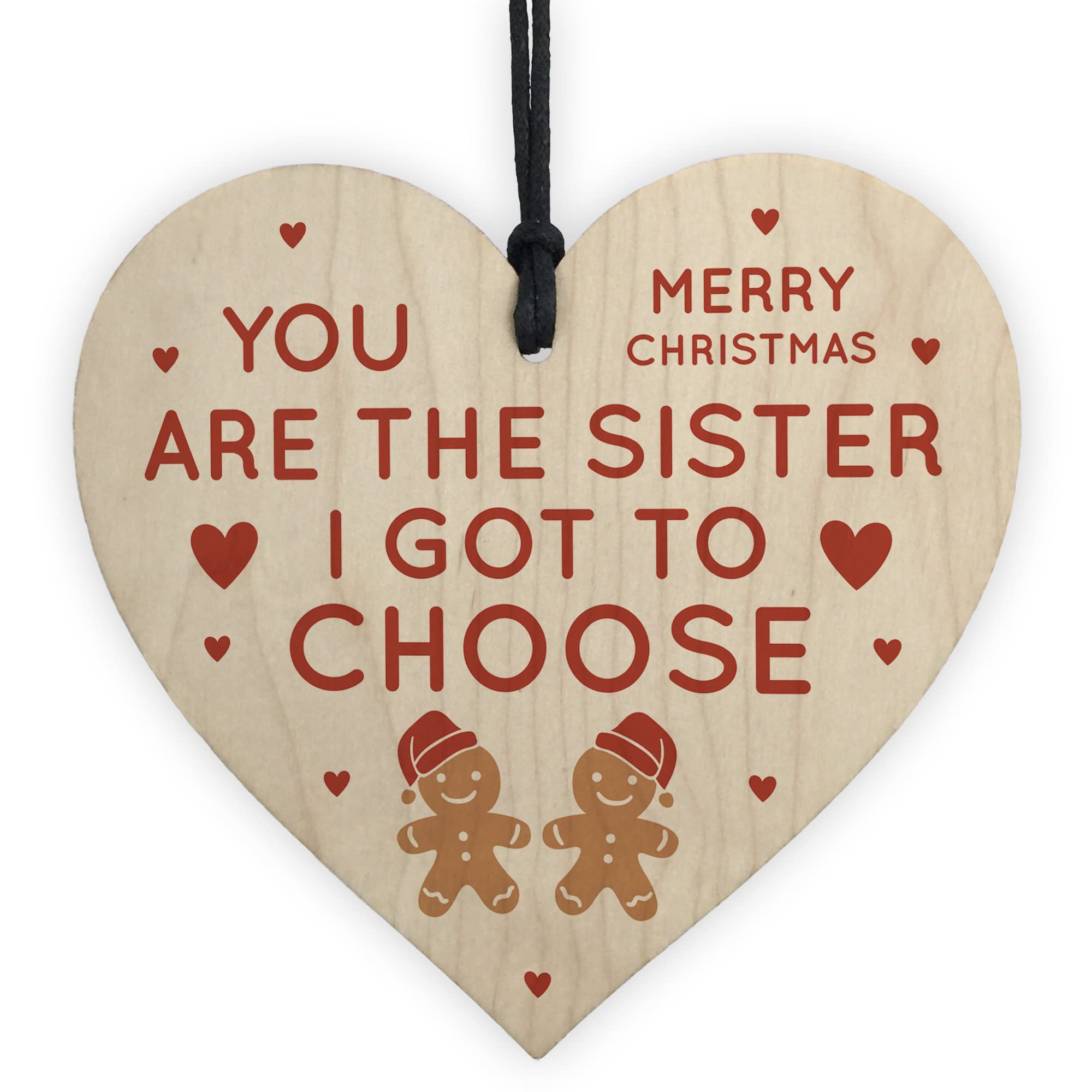 Red Ocean Best Friend Heart Hanging Sign Christmas Decoration Sister Gifts BFF Friendship Gift