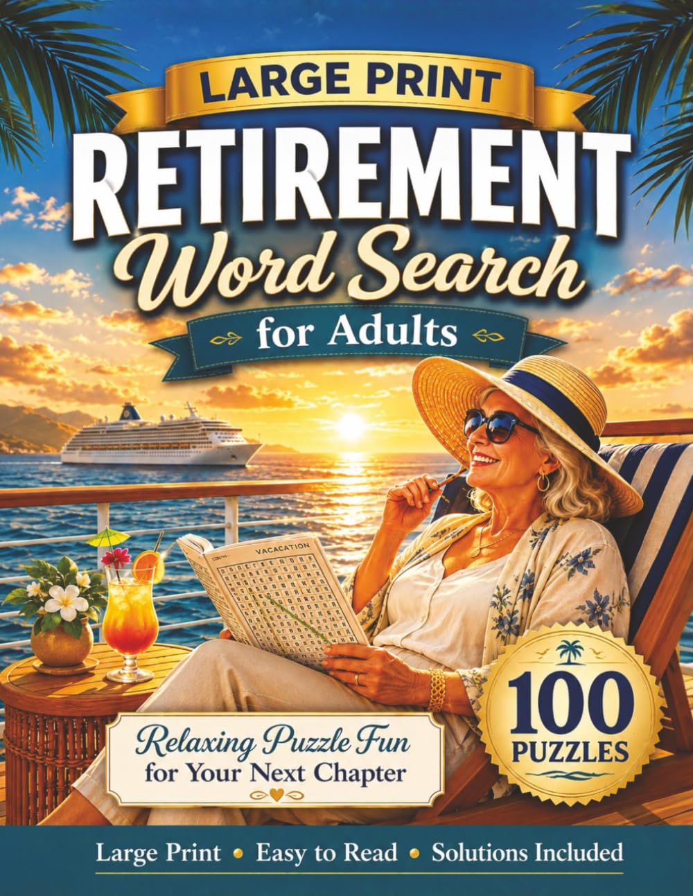Retirement Word Search for Adults: Large Print Easy Word Find Puzzles for Retirees, Seniors, Coworkers, and Retirement Gift Giving