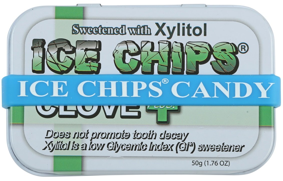 ICE CHIPS Xylitol Candy Tins (Clove Plus, Single Tin