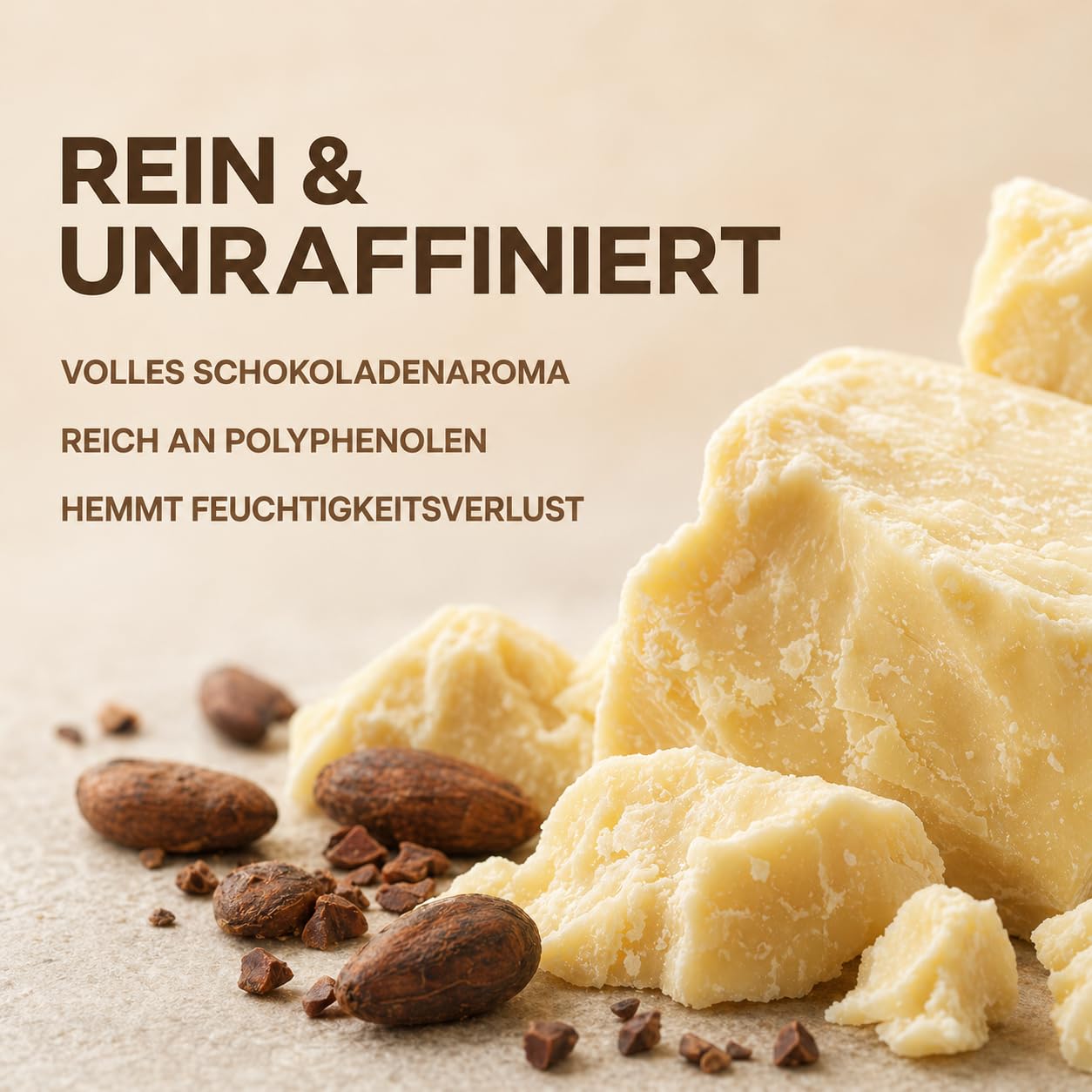 GiDeli Kakaobutter 10kg im Eimer - Das Kakaofett Tiefenwirksam Feuchtigkeitsspendend und Regenerierend - Unraffinierte Butter für Haut und Haarpflege - Das Kakaobohnenfett mit Schutzwirkung