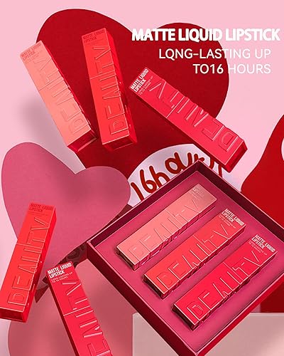 Miniatura 7 de Lápiz labial líquido mate para mujer, 1 pieza de tinte de labios de color altamente pigmentado, brillo labial mate súper terciopelo, hasta 16 horas