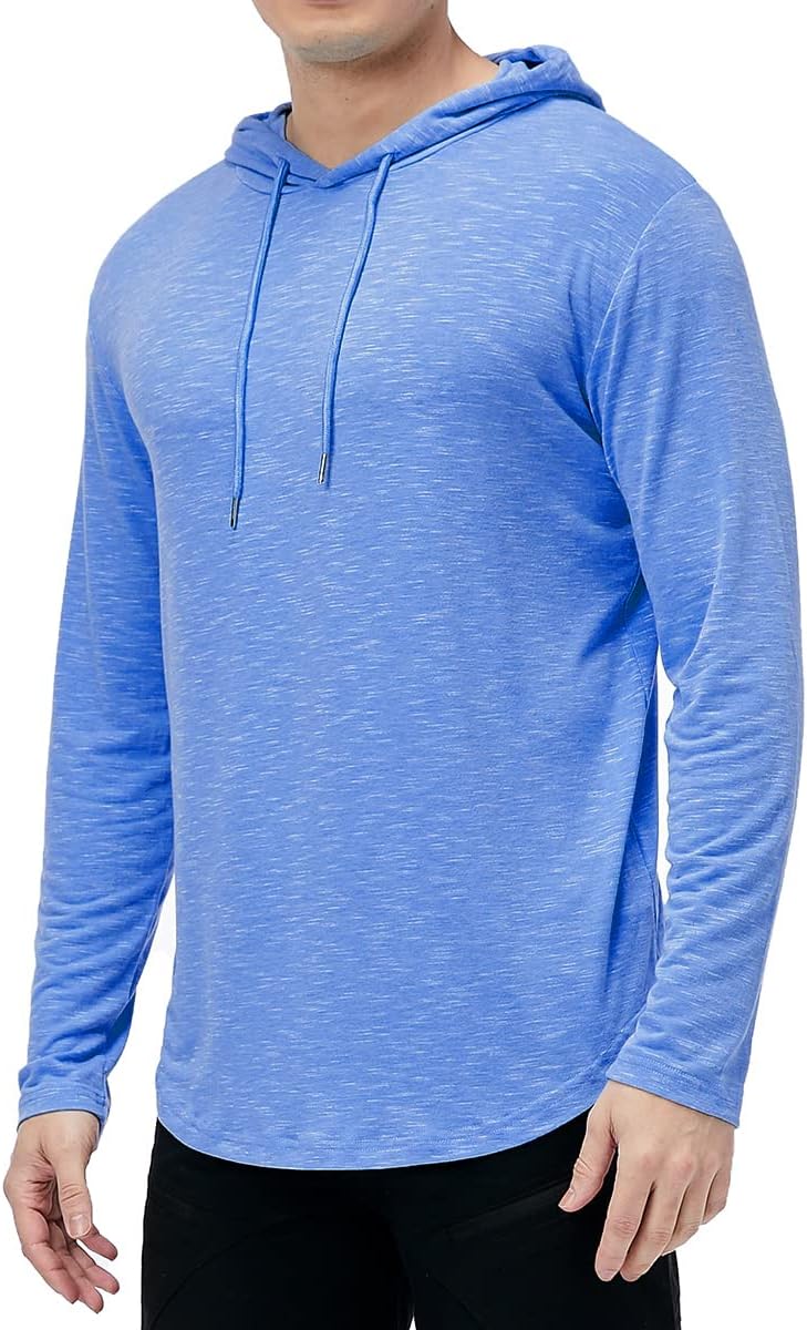 MANSDOUR Men's Athletic Hooded Shirts Long Sleeve Workout Sport Hoodie Casual Running T Shirt Quick Dry Pullover Top - Image 2