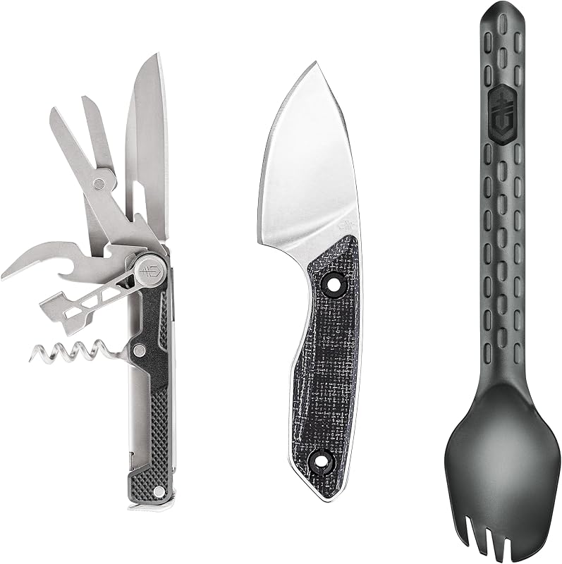 Gear Hike Kit - Camping Collection with Devour Multi-Fork, Stowe Fixed-Blade Knife & Armbar Cork Multitool - Premium Camping Equipment