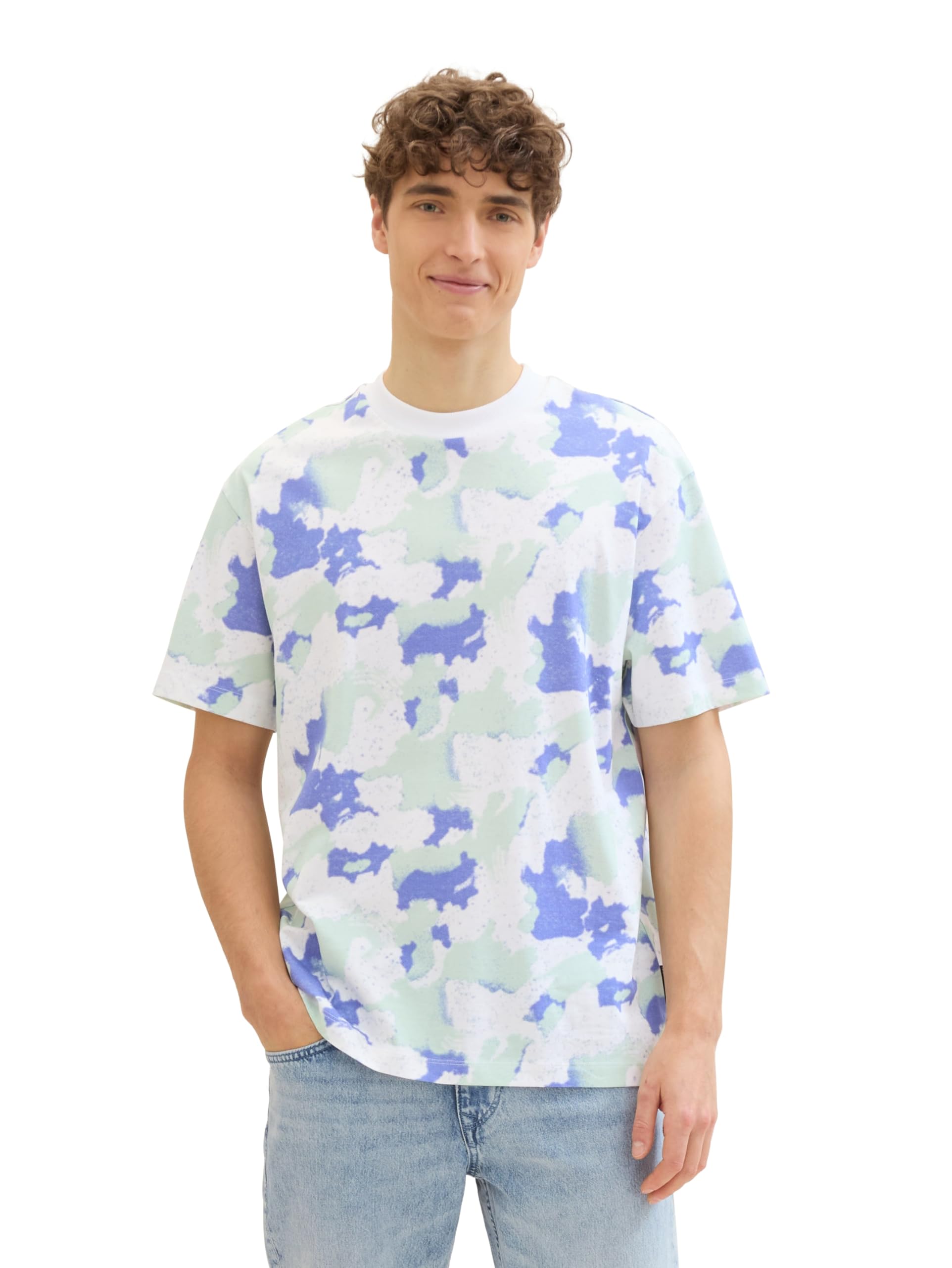 TOM TAILOR Denim Men's Relaxed Fit T-Shirt with Pattern