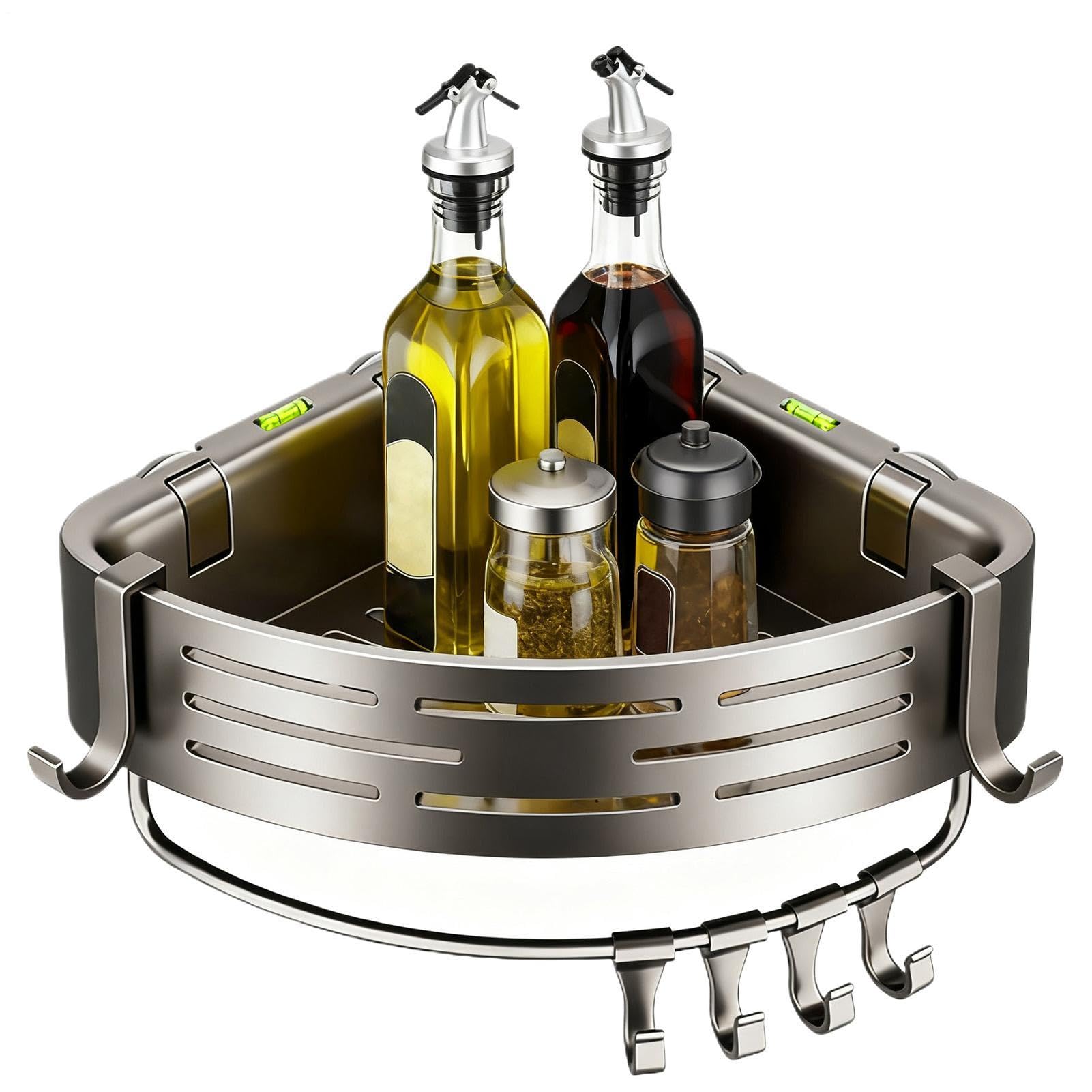 Étagère de douche d'angle sans perçage et support de rangement cuisine