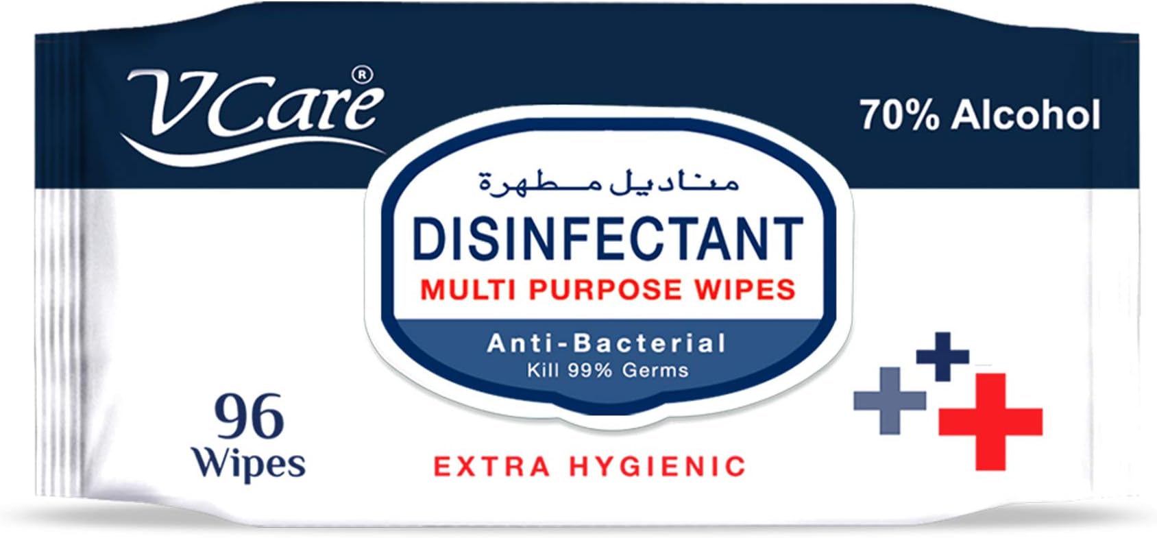 Disinfectant Multi-Purpose Anti Bacterial Wipes 70% Alcohol - 96'S, Kills 99.9% Of Germs, Cleans And Protects Surfaces