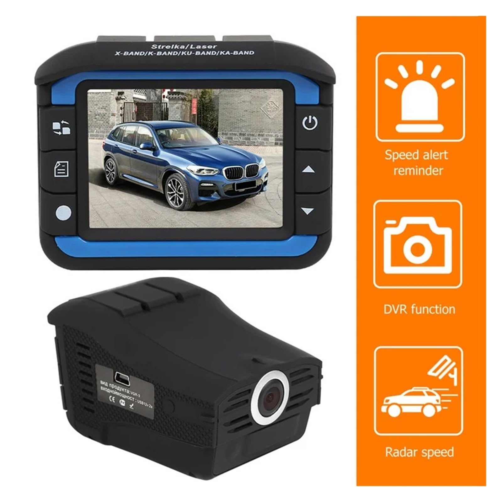 Cámara DVR For Coche 2 En 1, Detector De Radar, Cámara De Salpicadero, Grabadora De Vídeo, Tacógrafo, Dispositivo De Advertencia De Tráfico