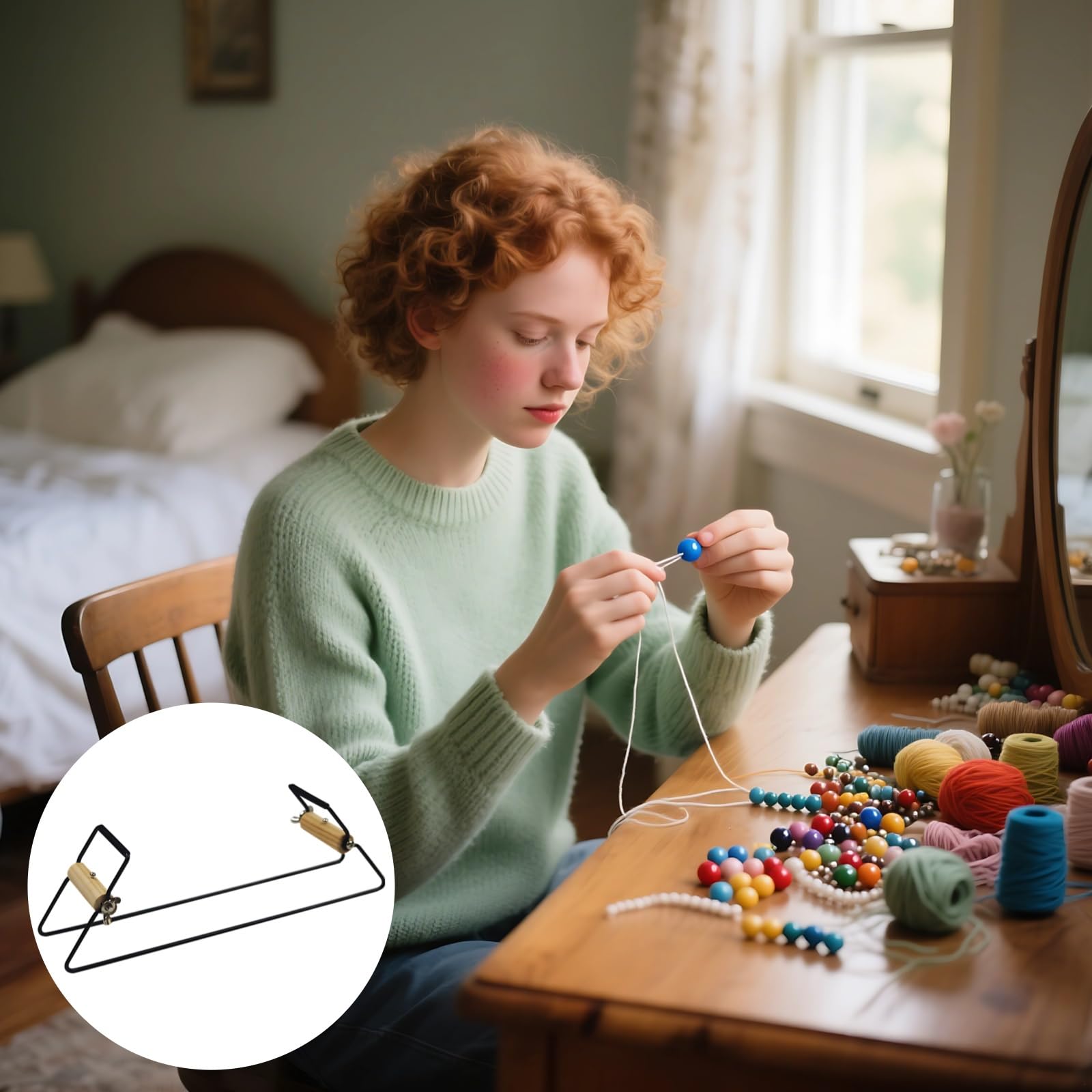 Do produkcji biżuterii z koralików, 44 szt. zestaw tkacki koraliki nasiona, narzędzie ze stali nierdzewnej, drewniany uchwyt, zestaw rzemieślniczy DIY, bransoletki, kolczyki, naszyjniki