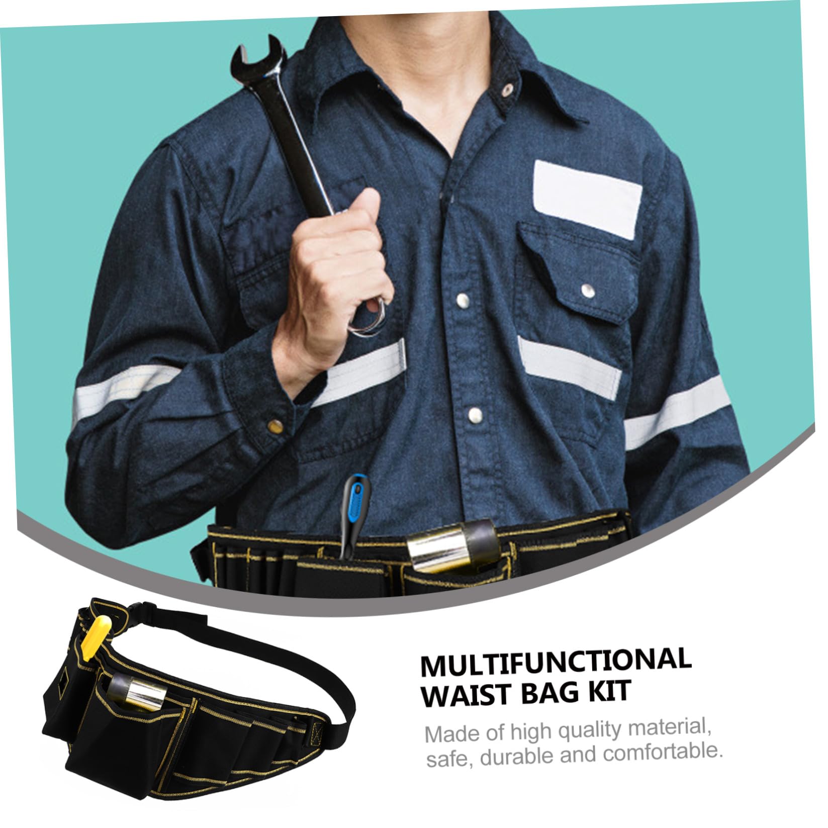 DOITOOL 2piezas Bolsa De Herramientas De Electricista Multi-funcional Cinturón Organizador De Herramientas Oxford Resistente Para Mantenimiento y Construcción