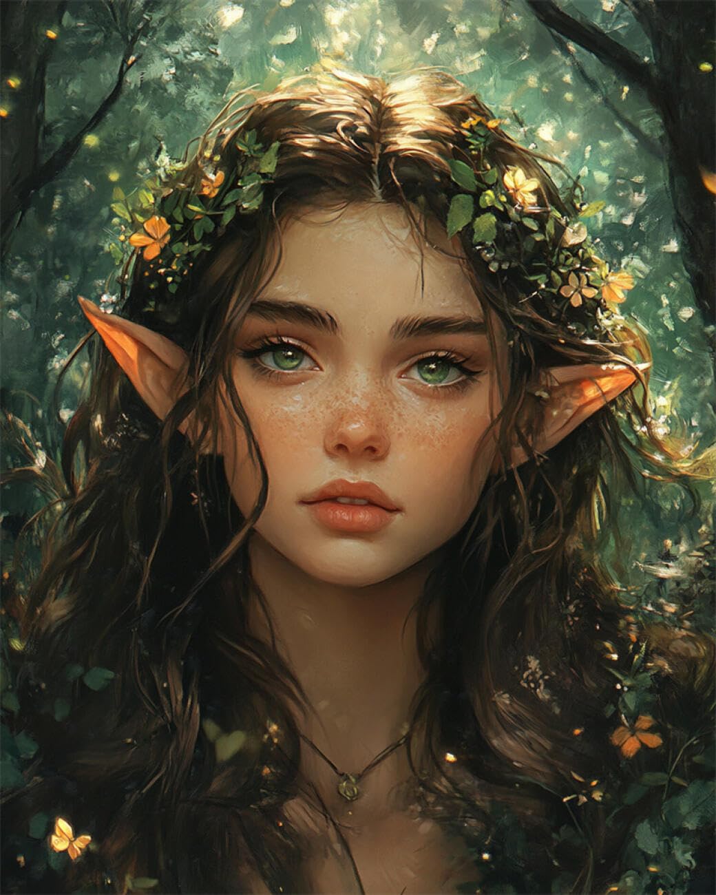 AMBATTERY DIY Embroidery Beads Set Fantasy Elf Princess Bead Embroidery Kit for Adults Needlepoint Tapestry Set Beaded Stitching 50x60cm