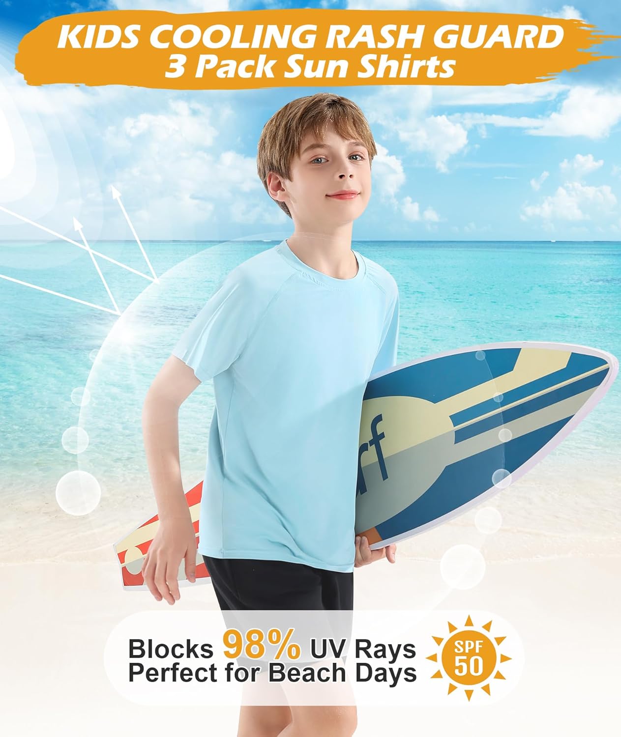 Camisa de natação infantil FPS 50+ Rash Guard manga curta pacote com 3 camisetas juvenis proteção solar UV FPS pesca aquática 5-18 anos em promoção! Veja a oferta e mais achadinhos de Moda praia infantil 2 Hoje é o melhor dia para comprar Camisa de natação infantil FPS 50+ Rash Guard manga curta pacote com 3 camisetas juvenis proteção solar UV FPS pesca aquática 5-18 anos com aquele preço maroto! Promoção! Aproveite a oferta! 2
