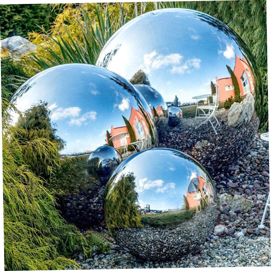 Statues de Jardin, baule à Regard en Acier Inoxydable Miroir de Globe en Acier Inoxydable Miroir polir Boule de Jardin réfléchissant 6 pcs Style 1, Boule Creux