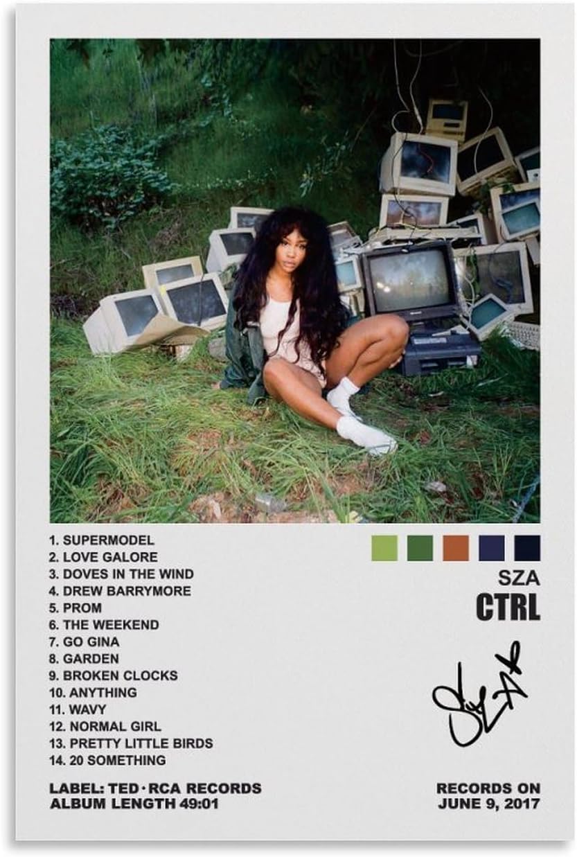 – YELLOWV SZA Poster CTRL Album Cover Posters for Room Aesthetic Canvas Wall Art Bedroom Decor 16x24inch(40x60cm)
