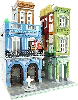 Beberlu Street Building Blocks Kit, 3959 PCS Cuba Hotel House Building Blocks Kit 3-Story Building European Street View for Adults Gifts Home Decorations Collection