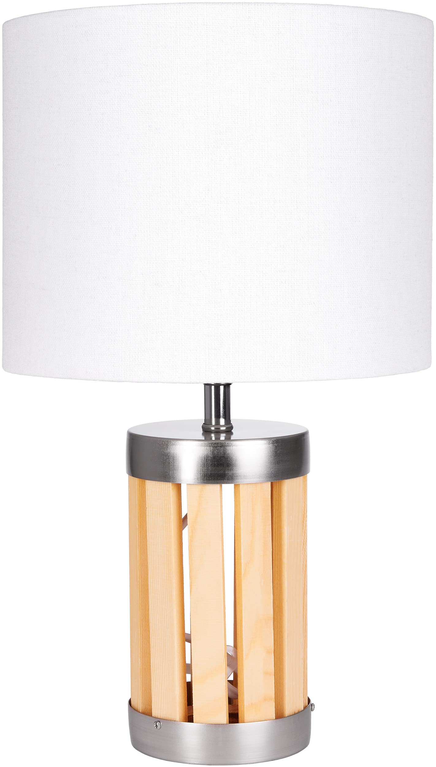 BRUBAKER Lampada da Tavolo Comodino in Legno 31cm / 41cm Paralume Grigio o Ecru
