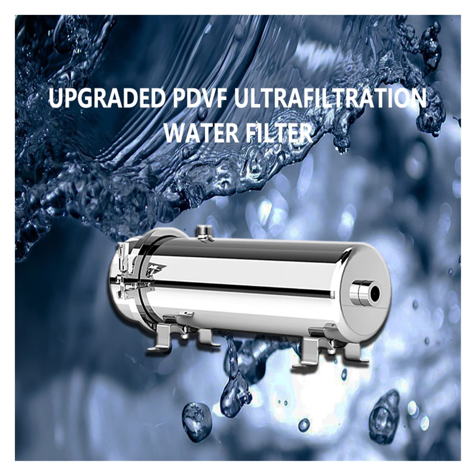 Sediment-Wasserfilterkartusche, Sedimentfilter, PVDF-Ultrafiltrations-Wasserreiniger, Edelstahl, 1000 l, Wasserfiltersystem, waschbare 0,01-μm-Membran Hohe Filterkapazität