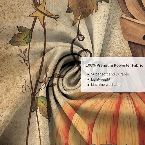 Miniatura 4 de Wathon Cortina de ducha de calabaza, decoración de baño, cosecha de otoño, retro, rústica, decoración de temporada, granja, Acción de Gracias,